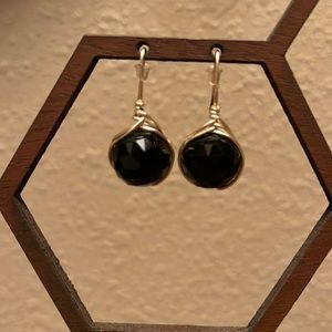 Handmade Black Onyx Bead Earrings